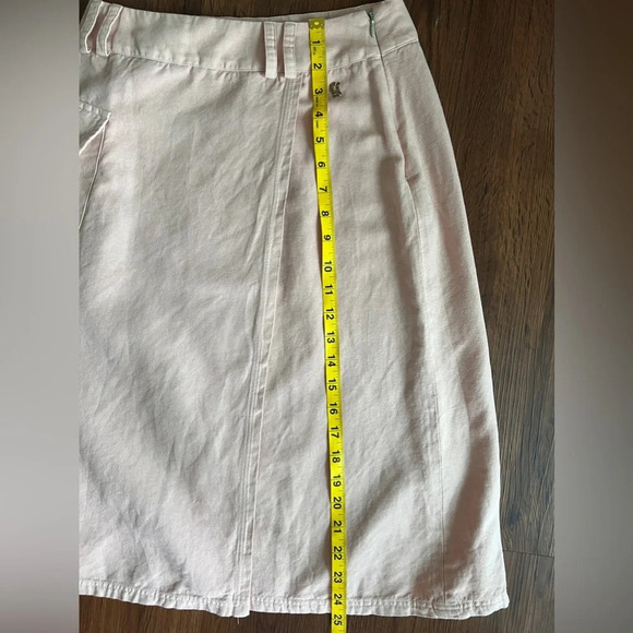 Galliano Peach Vintage Skirt Cotton & linen blend.  Size 26 - Picture 7 of 9